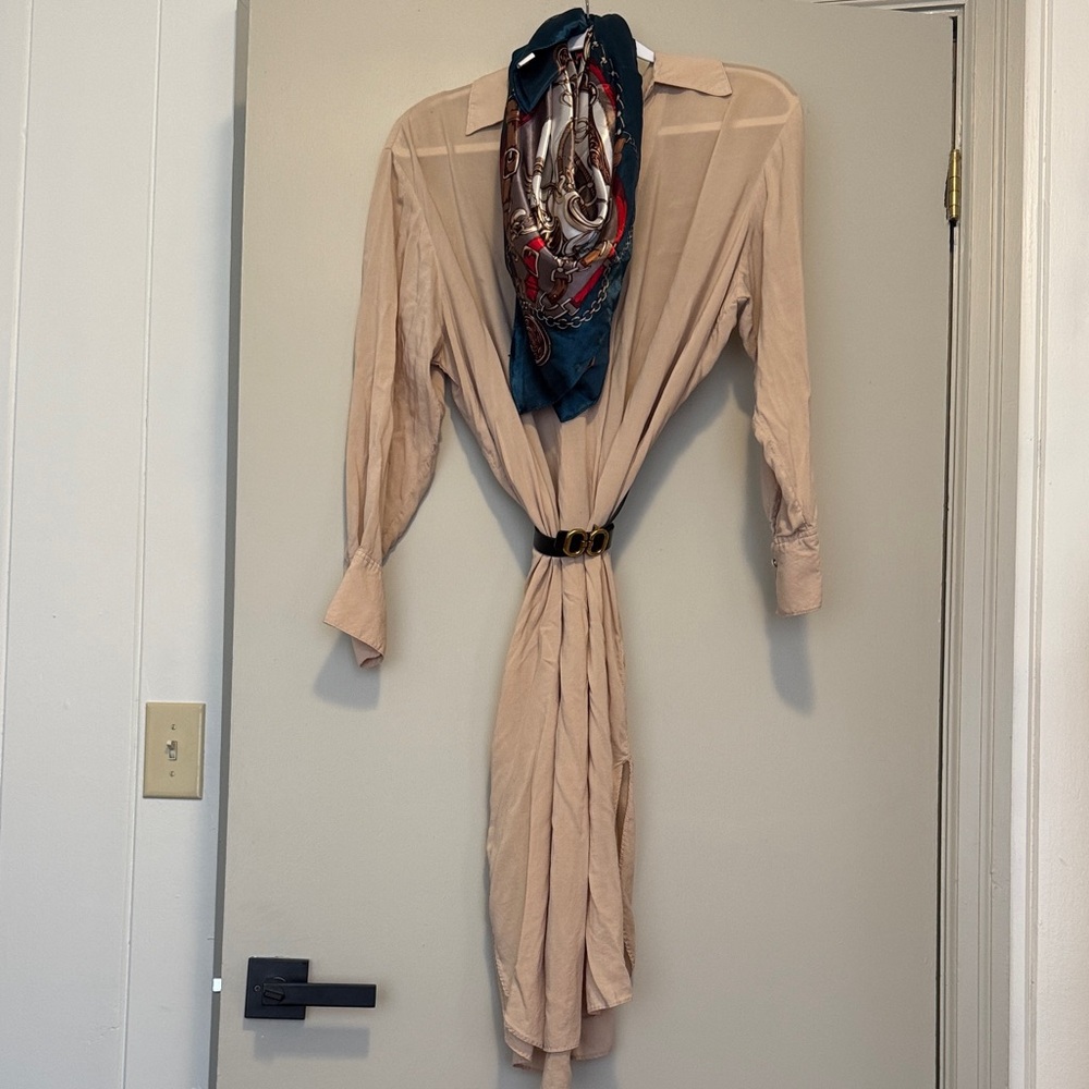 Beige Long Sleeve Dress